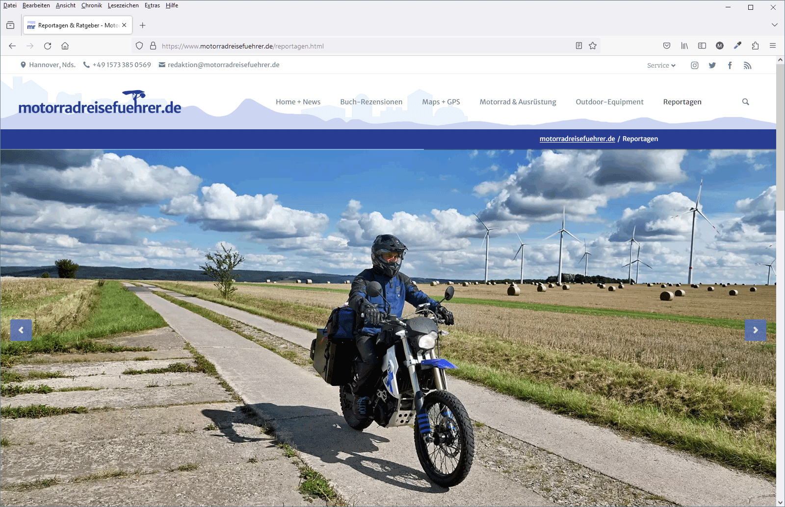 motorradreisefuehrer.de, Website