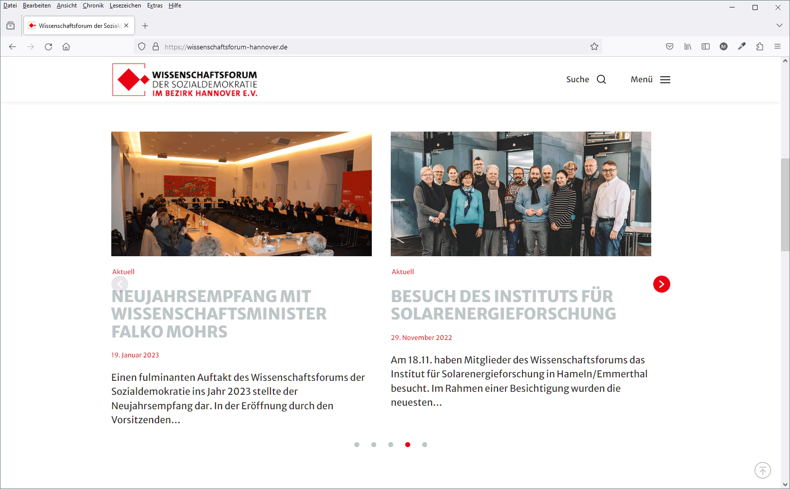 Wissenschaftsforum Hannover, Website