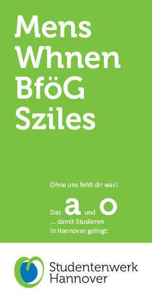 Studentenwerk Hannover, Faltblatt a und o